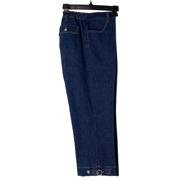 Women Denim Co Capir Jeans Elastic Size Medium Crop - Picture 1 of 7